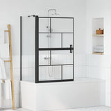 Bath Shower Screen Black and Transparent 80 x 68 x 128 cm 42018556