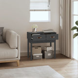 Console Table Grey 76.5x40x75 cm Solid Wood Pine 821751