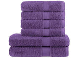 6 Piece Premium Towel Set SOLUND Purple 600 gsm 137562