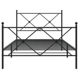 Metal Bed Frame without Mattress with Footboard Black 107x203cm 376516