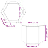 ZNTS Garden Planter Hexagon 69x60x45 cm Weathering Steel 851128