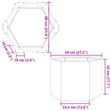 Garden Planter Anthracite Hexagon 69x60x45 cm Steel 851124