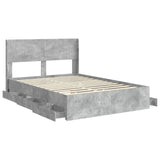 Bed Frame with Storage and Headboard Concrete Grey 160 x 200 cm 3414290