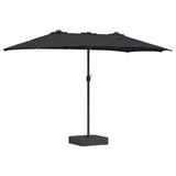Garden Parasol Black 385 x 209 x 244 cm Polyester 42003289