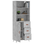 Highboard Concrete Grey 69.5x34x180 cm Engineered Wood 3189993