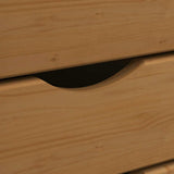 Rolling Cabinet with Drawers MOSS Honey Brown Solid Wood Pine 355903