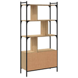 Bookcase with Doors Sonoma Oak 76.5x30x154.5 cm Engineered Wood 833349