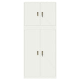 Storage Cabinet 2 pcs White 90 x 40 x 210 cm Steel Lockable 3438728