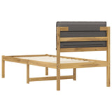 Bed Frame with Upholstered Headboard Whitewash and Light Grey 904270