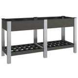Garden Raised Bed with Shelf Grey 175x50x75 cm WPC 362572