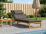 Sunlounger Cushion GEMERT 100% Polyester Grey 190 x 60 x 9 cm 947524
