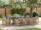 Garden Dining Set 9 pcs Beige Poly Rattan 3380796