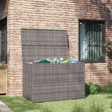 Garden Storage Box Grey 150x100x100 cm Poly Rattan 46467