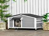 Wooden Dog Kennel for Outside, for Medium Dogs, 65H x 97L x 72Wcm, Grey T3398P349624