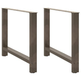 Dining Table Legs Natural Steel 2 pcs 100x cm Steel 4013323