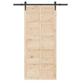 Sliding Door Brown 80 x 208 cm Solid Pine Wood 3381155