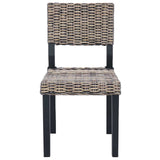 Dining Chair 2 pcs Kubu Rattan Black Wash 46 x 55 x 84 cm 42012425
