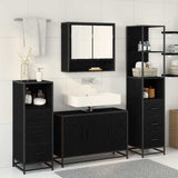 Bathroom Furniture Set with Door 3 pcs Old Wood Engineered Wood 3402453