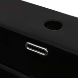 Basin with Faucet Hole Ceramic Black 76x42.5x14.5 cm 142743