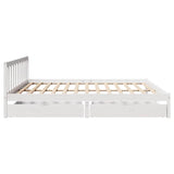Bed Frame without Mattress White 200x200 cm Solid Wood Pine 3301484