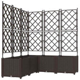 Garden Planter 5 pcs Brown 120 x 120 x 143 cm Plastic 42002820