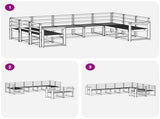 Outdoor Sofa Set 9 pcs White Solid Acacia Wood 3388223