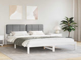 Bed Frame with Upholstered Headboard Light Grey 140 x 190 cm 877988