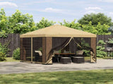 Garden Gazebo with Sidewalls 3 x 3 m Cream Polyester and Steel 900338