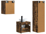 Bathroom Furniture Set 3 pcs Smoked Oak 33 x 34.5 x 160 cm 3406088