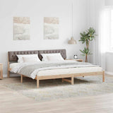 Bed frame Brown and taupe 200 x 200 cm Solid pine wood 3394341