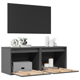 Wall Cabinets 2 pcs Grey 45x30x35 cm Solid Pinewood 813440