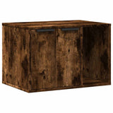 Cat Litter Box Enclosure Smoked Oak 60x40x40 cm Engineered Wood 857728