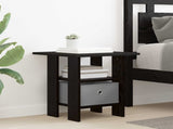 Bedside Table 2 pcs Black Oak 41 x 40 x 45 cm Engineered Wood 8000423