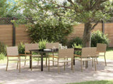 Garden Dining Set with Cushion 7 pcs Beige Poly Rattan 3379720