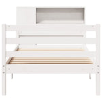 ZNTS Bookcase Bed without Mattress White 100x200 cm Solid Wood Pine 3322220