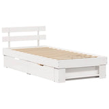 Bed Frame with Headboard White 75 x 190 cm Solid Pine Wood 872552