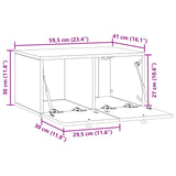 Wall-Mounted TV Cabinet Smoked Oak 59.5 x 41 x 30 cm 898000