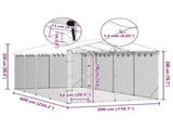 Outdoor Dog Kennel with Roof Silver 3x6x2.5 m Galvanised Steel 3190488