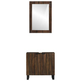 Bathroom Cabinet Set 2 pcs Walnut Brown Solid Mango Wood 3310054