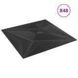 Wall Panels Star 48 pcs Black Star 50 x 50 cm XPS Foam 42046043