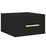 Wall-mounted Bedside Cabinet Black Engineered Wood 829790