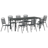 Garden Dining Set 9 pcs Anthracite Powder-Coated Steel 3379302