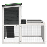 Rabbit Hutch Grey 102x90x84.5 cm Solid Wood Pine 172284