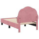 Toddler Bed Frame with Headboard Pink 70 x 140 cm Velvet 42010897