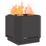 ZNTS Smokeless Fire Pit Black 58x58x51 cm Steel 858974