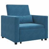 Pull out Sofa Bed Single Blue 90 x 165 x 87 cm Velvet 42002706