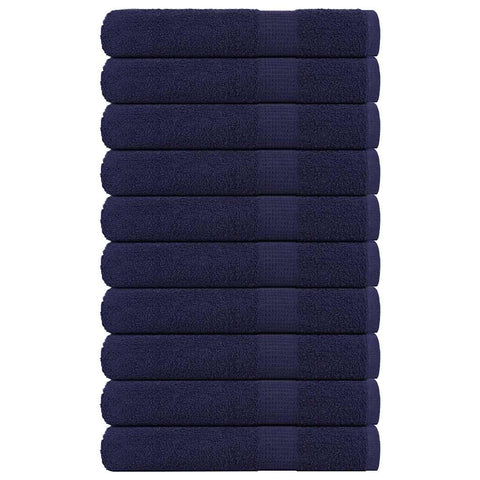 Towels 10 pcs Navy Blue 100x200 cm 360 gsm 100% Cotton 136796