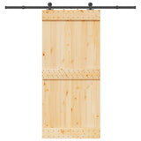 Sliding Door with Hardware Set 95x210 cm Solid Wood Pine 3332674