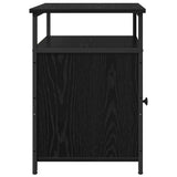 Bedside Cabinet with Drawer 2 pcs Black oak Engineered Wood 879506
