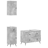 3 Piece Bathroom Cabinet Set BREDA Concrete Grey 3417804
